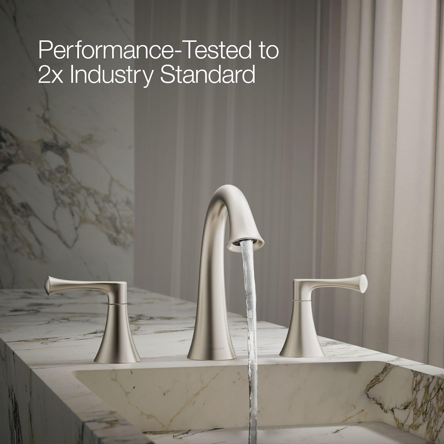 Kohler 35953-4K-BN Buckley™ Widespread Bathroom Sink Faucet, 1.0 gpm, Vibrant Brushed Nickel