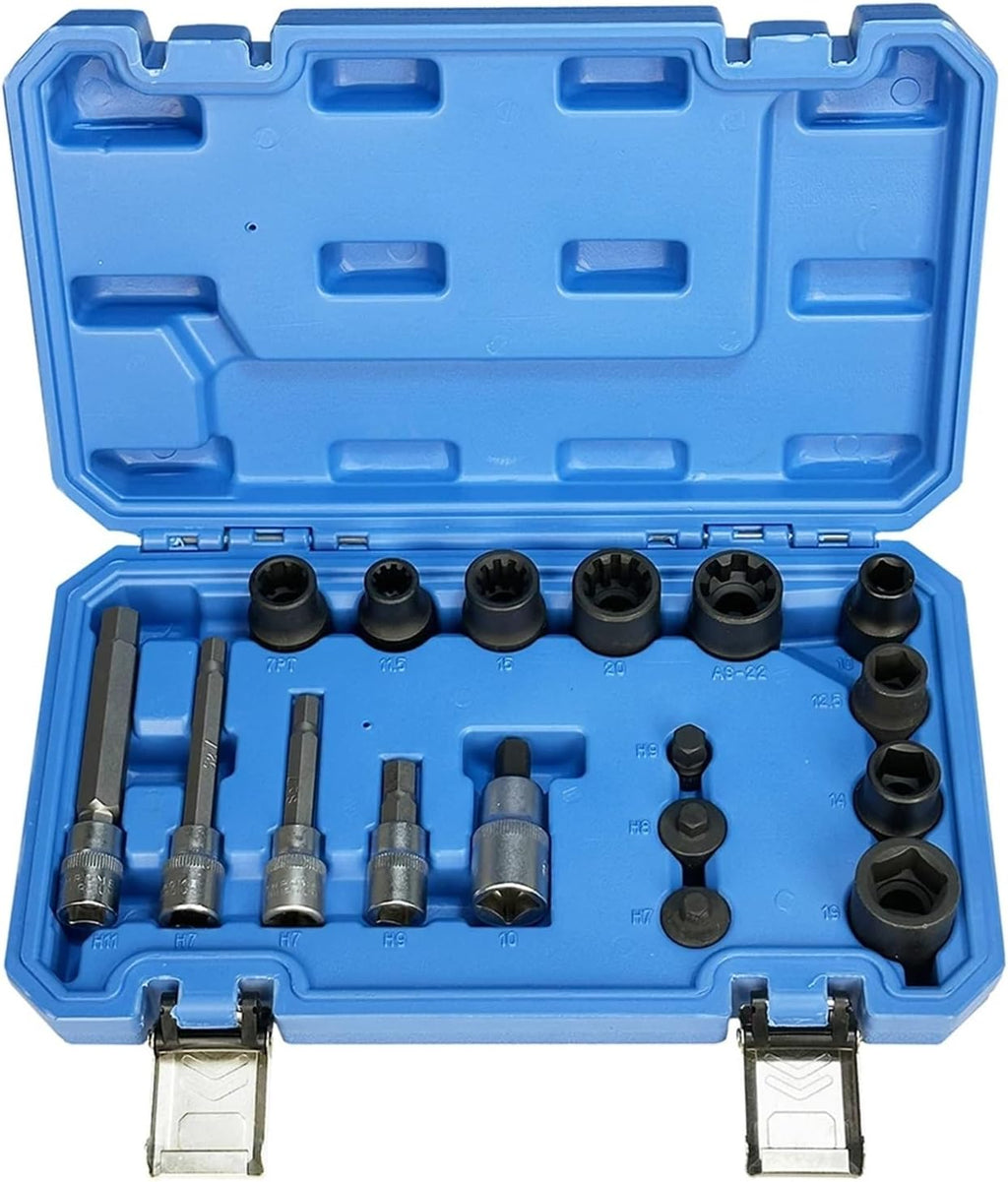 12 Pc Impact Brake Caliper Special Socket Set Compatible Compatible with VW Porsche Benz BMW 1/2' Square Drive(17pcs)
