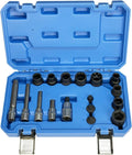 12 Pc Impact Brake Caliper Special Socket Set Compatible Compatible with VW Porsche Benz BMW 1/2' Square Drive(17pcs)