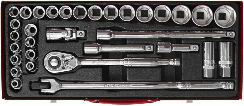 Sealey AK693 6 Point Walldrive-Duometric Socket Set, 1/2' Square Drive, 32 Pieces