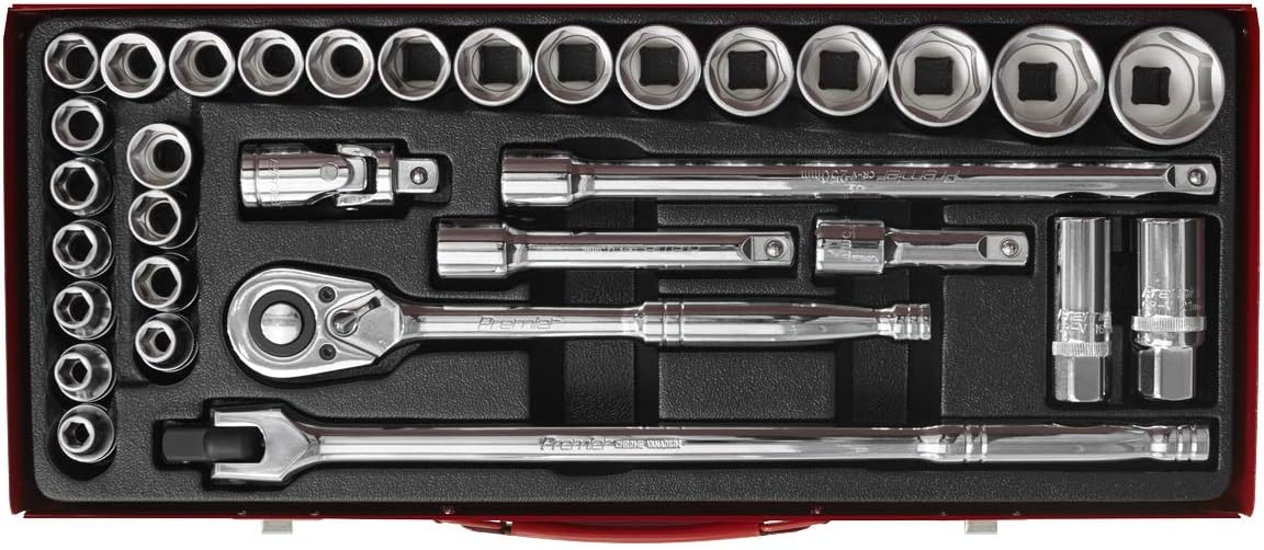 Sealey AK693 6 Point Walldrive-Duometric Socket Set, 1/2' Square Drive, 32 Pieces