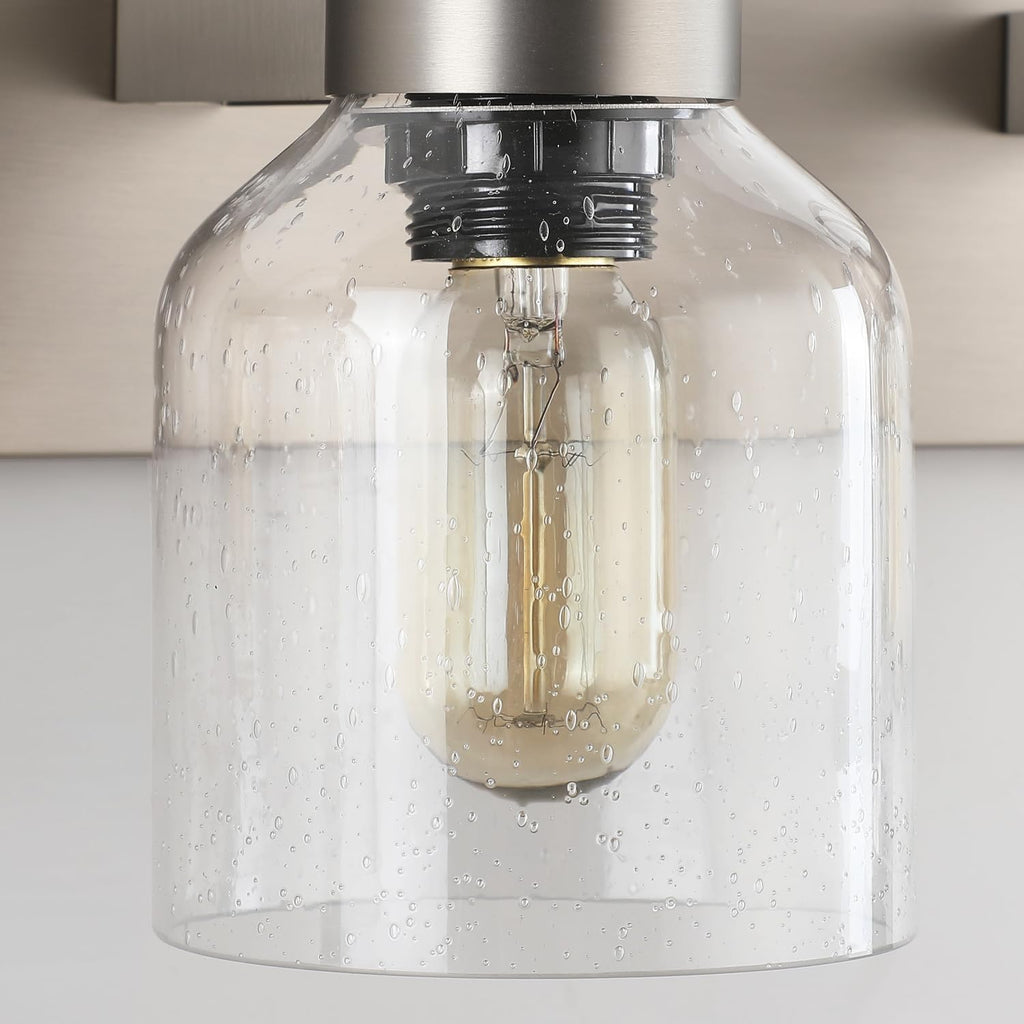 PRESDE Bathroom Light Fixtures Over Mirror Brushed Nickel 4 Light Bathroom Vanity Fixtures with Bubble Glass Globes