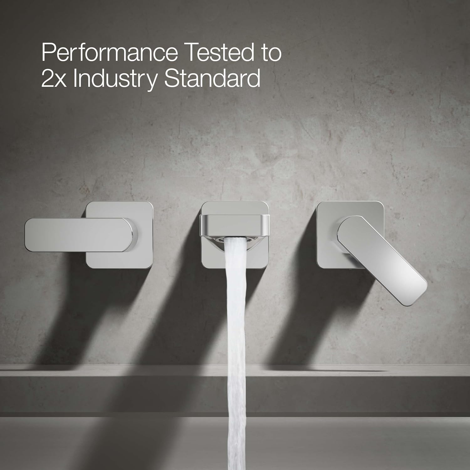 Kohler T23491-4-CP Parallel Two-Handle Wall Mount Bath Faucet Trim with Lever Handles, Polished Chrome