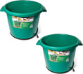 Farm Innovators 2 Pack Heated Water Bucket, 200W Heating Power - 16 Gallon Plastic Bucket with Replaceable Heating Element for Livestock Watering & Feeding