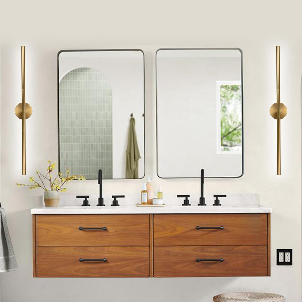 BONLICHT 40 Inch LED Bathroom Light Fixtures Brushed Brass Bathroom Vanity Lights Over Mirror 22W 350°Rotatable Dimmable 5CCT LED Vanity Light Bar Modern Gold Wall Sconce for Living Room Bedroom