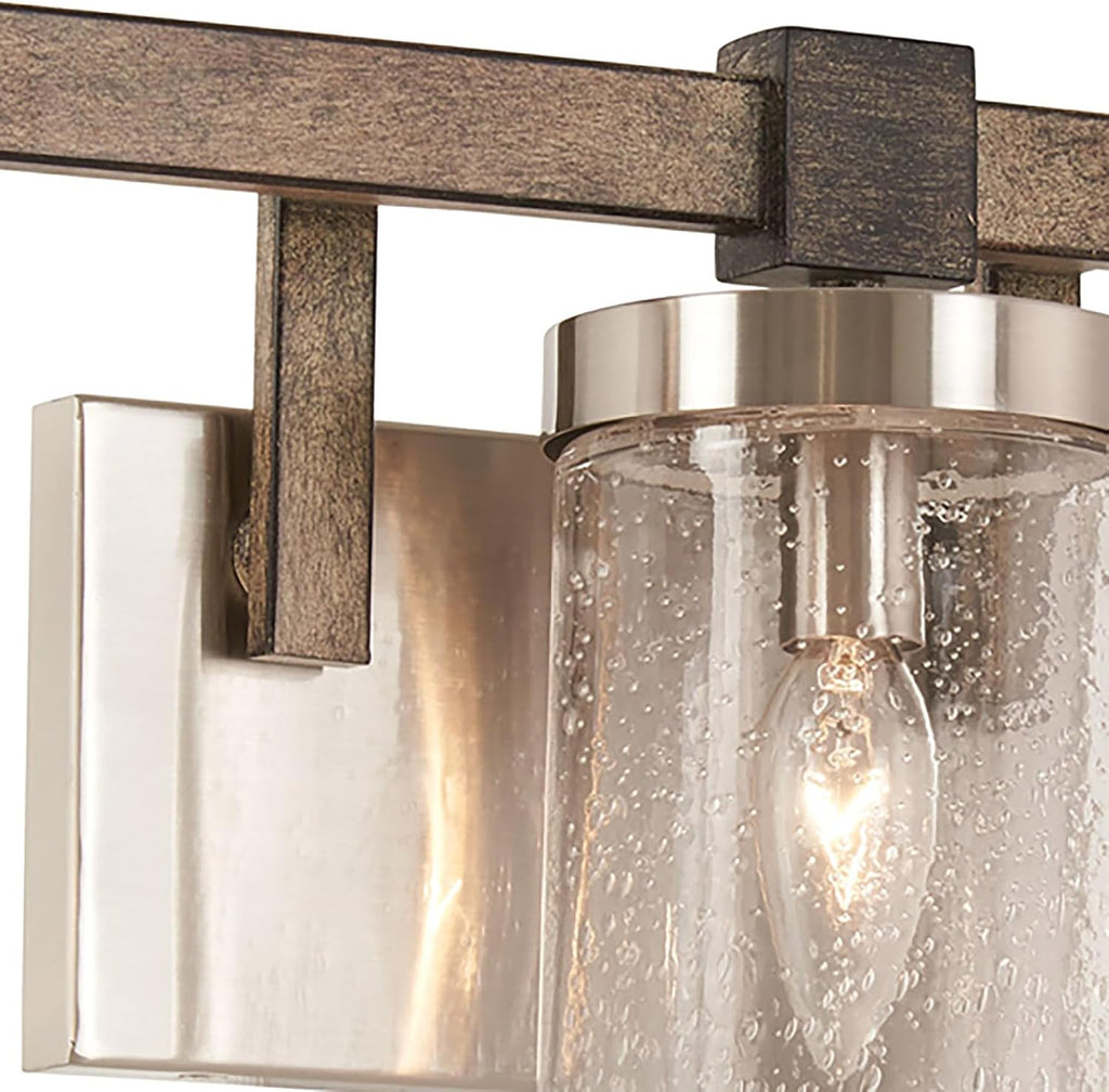 Minka Lavery 4633-106 Bridlewood Vanity Bath Light, 3-Light, 180 Total Watts, 22.5-in H x 8.75-in W, Stone Grey w/Brushed Nickel