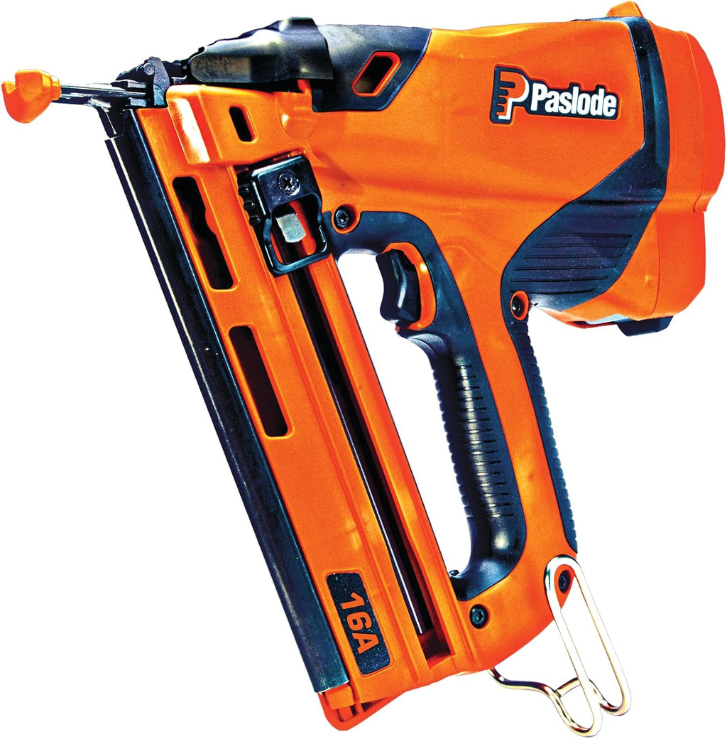Paslode - Cordless Finish Nailer, 916200, 16 Gauge Angled, Battery and Fuel Cell Powered, No Compressor Needed