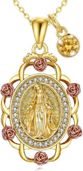 Sterling Silver St Michael/St Christopher/St Barbara/St Jude/St Dymphna/Virgin Mary Necklace Patron Saint Pendant Amulet Medal Religion Jewelry Gifts for Men Women