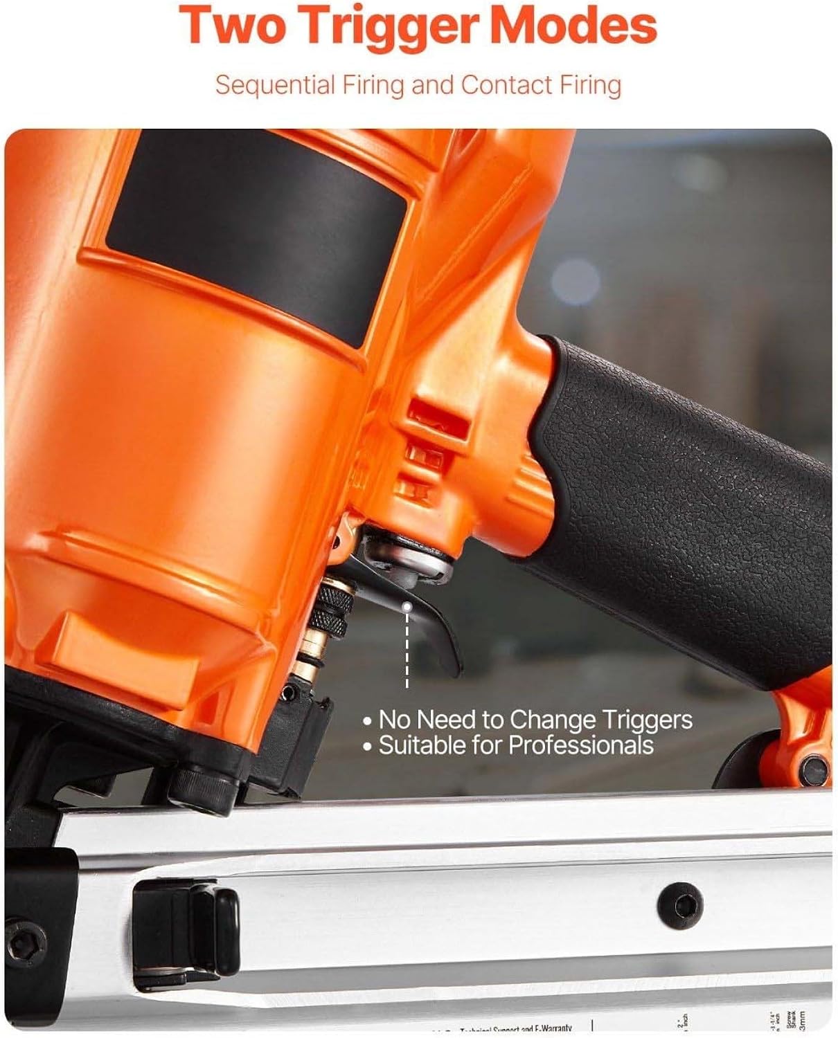 Framing Nailer 2-3.5 Inch 21 Degree Pneumatic Nail Gun, Full Round Head, 80-120 PSI, Pro Nailer for Wood Framing, Construction, Roofing & DIY Projects