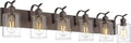 Bathroom Vanity Light Fixtures 6-Light Clear Glass Modern Wall Mounted Over Mirror Oil Rubbed Bronze - VL01ORB-6