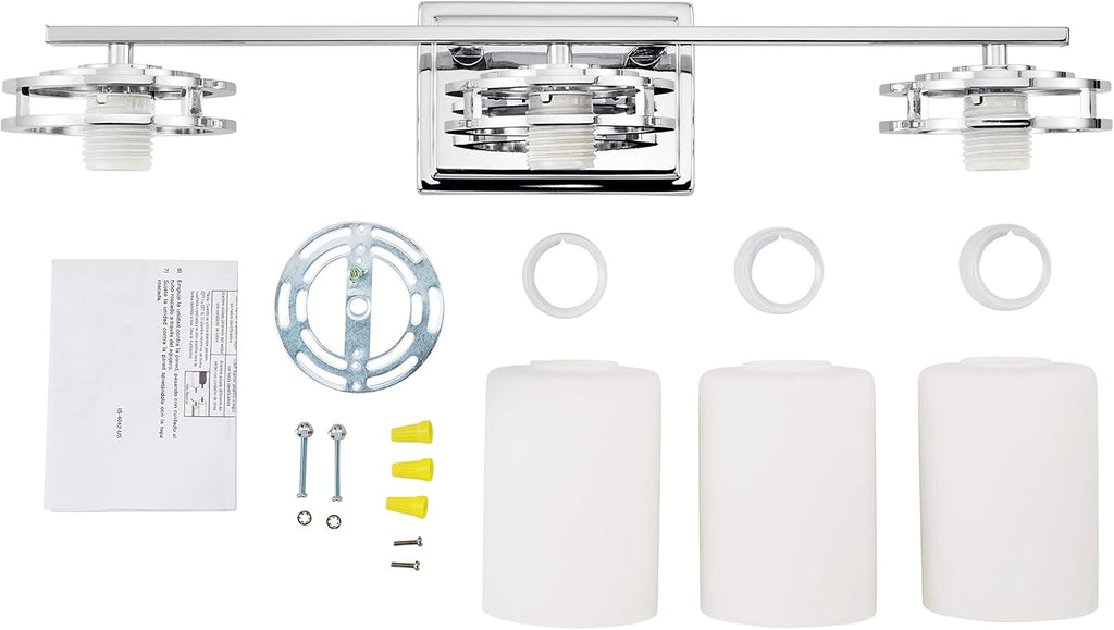 Kichler Hendrik 24' 3 Light Vanity Light with Satin Etched Cased Opal Glass Chrome