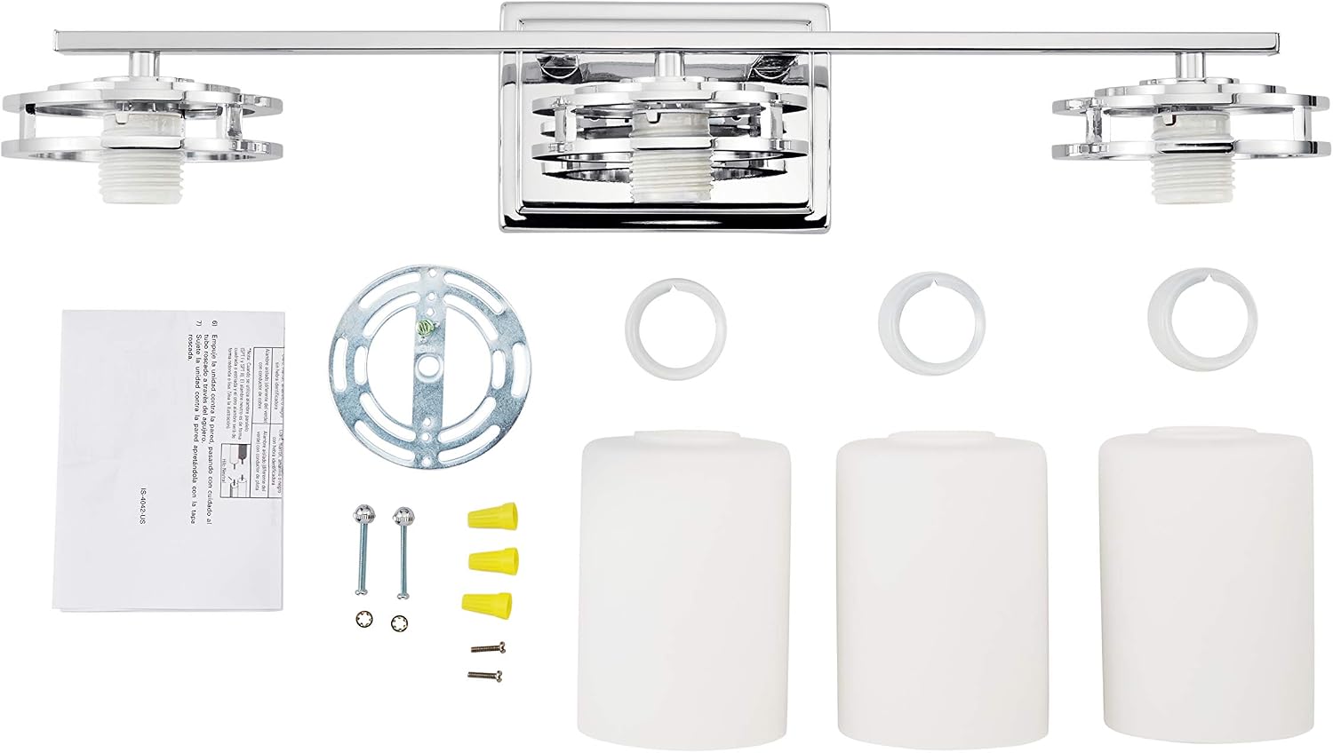 Kichler Hendrik 24' 3 Light Vanity Light with Satin Etched Cased Opal Glass Chrome