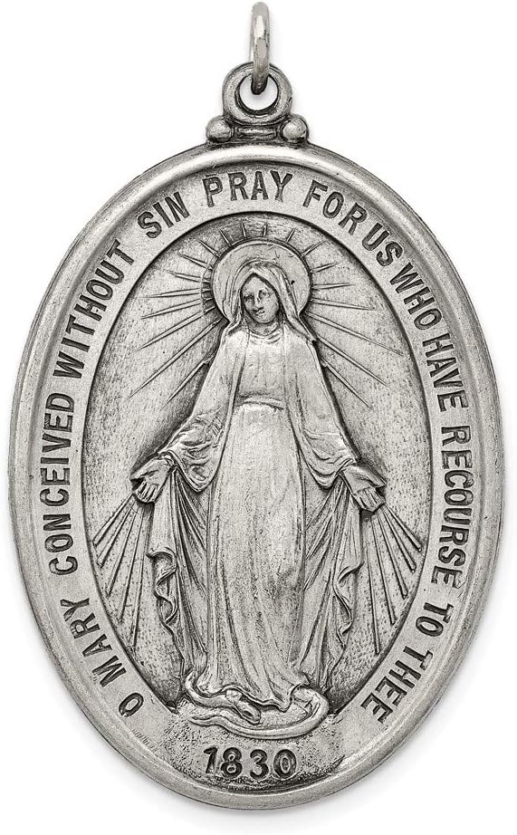 Sterling Silver Antiqued Miraculous Medal