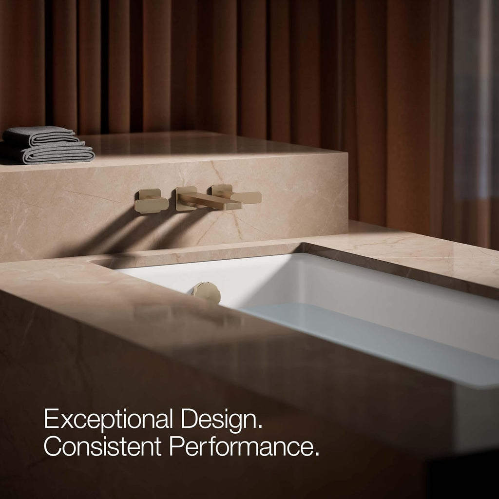 Kohler T23491-4-BV Parallel Two-handle Wall Mount Bath Faucet Trim with Lever handles, Vibrant Brushed Bronze