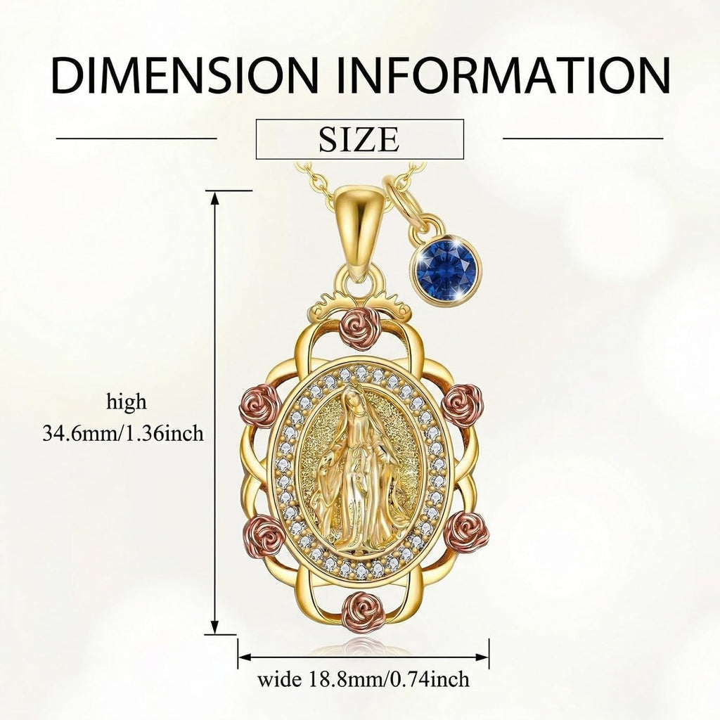 Sterling Silver St Michael/St Christopher/St Barbara/St Jude/St Dymphna/Virgin Mary Necklace Patron Saint Pendant Amulet Medal Religion Jewelry Gifts for Men Women