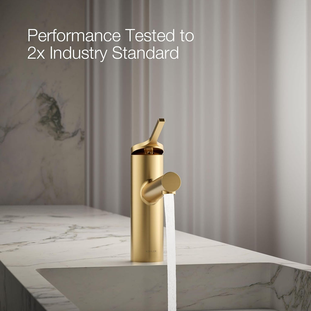 Kohler K-35048-4K-2MB Elate® Single-Handle Bathroom Sink Faucet, Bathroom Faucets,1.0 GPM, Vibrant Brushed Moderne Brass
