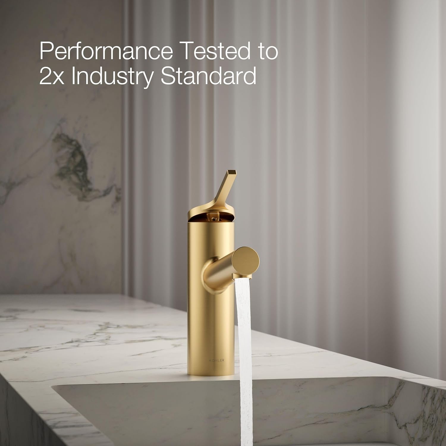Kohler K-35048-4K-2MB Elate® Single-Handle Bathroom Sink Faucet, Bathroom Faucets,1.0 GPM, Vibrant Brushed Moderne Brass