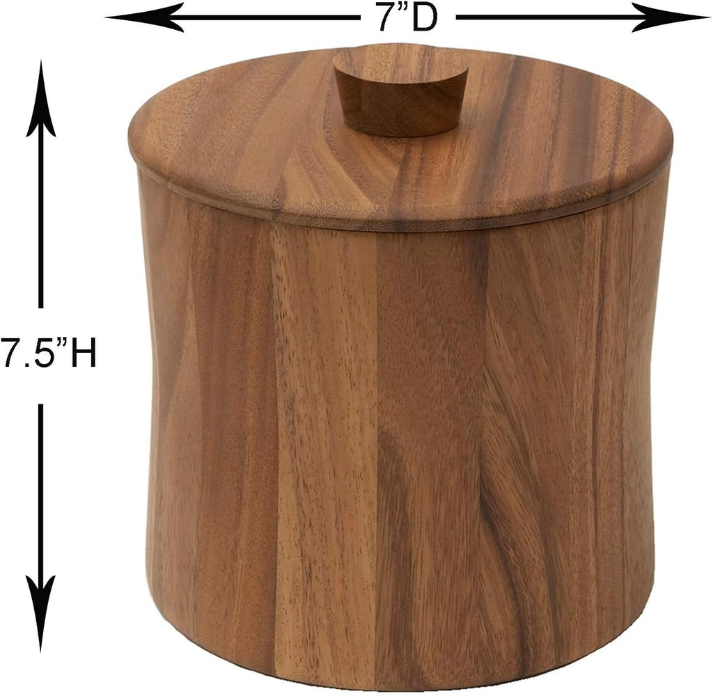 Woodard & Charles Acacia Wood Ice Bucket - 2 Quarts, 7' x 7 1/2' - ★★Pack of 6★★