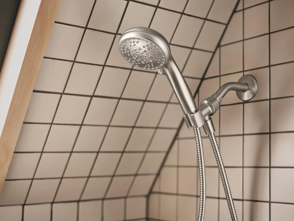 Moen Beric Shower Faucet with Handshower and Included Valve – Spot Resist Nickel Finish, 2-Function Diverter, Modern Design, 82775SRN