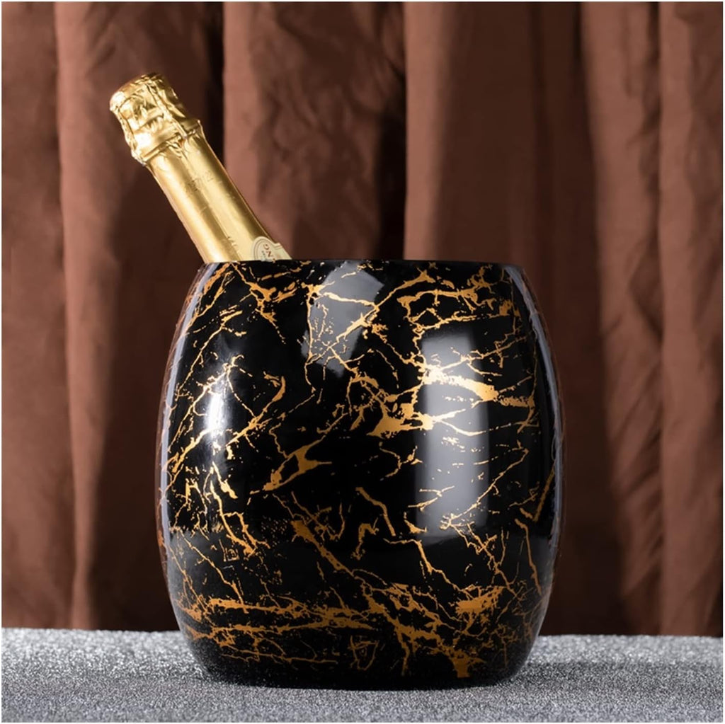 Ice Bucket Champagne Bucket Ice Bucket Stainless Steel Metal Ice Wine BucketWaist Drum Eggshell Ice Bucket Perfect for Wine, Champagne or Beer Bottles Ice Bucket Beverage Tub (Color : 1)