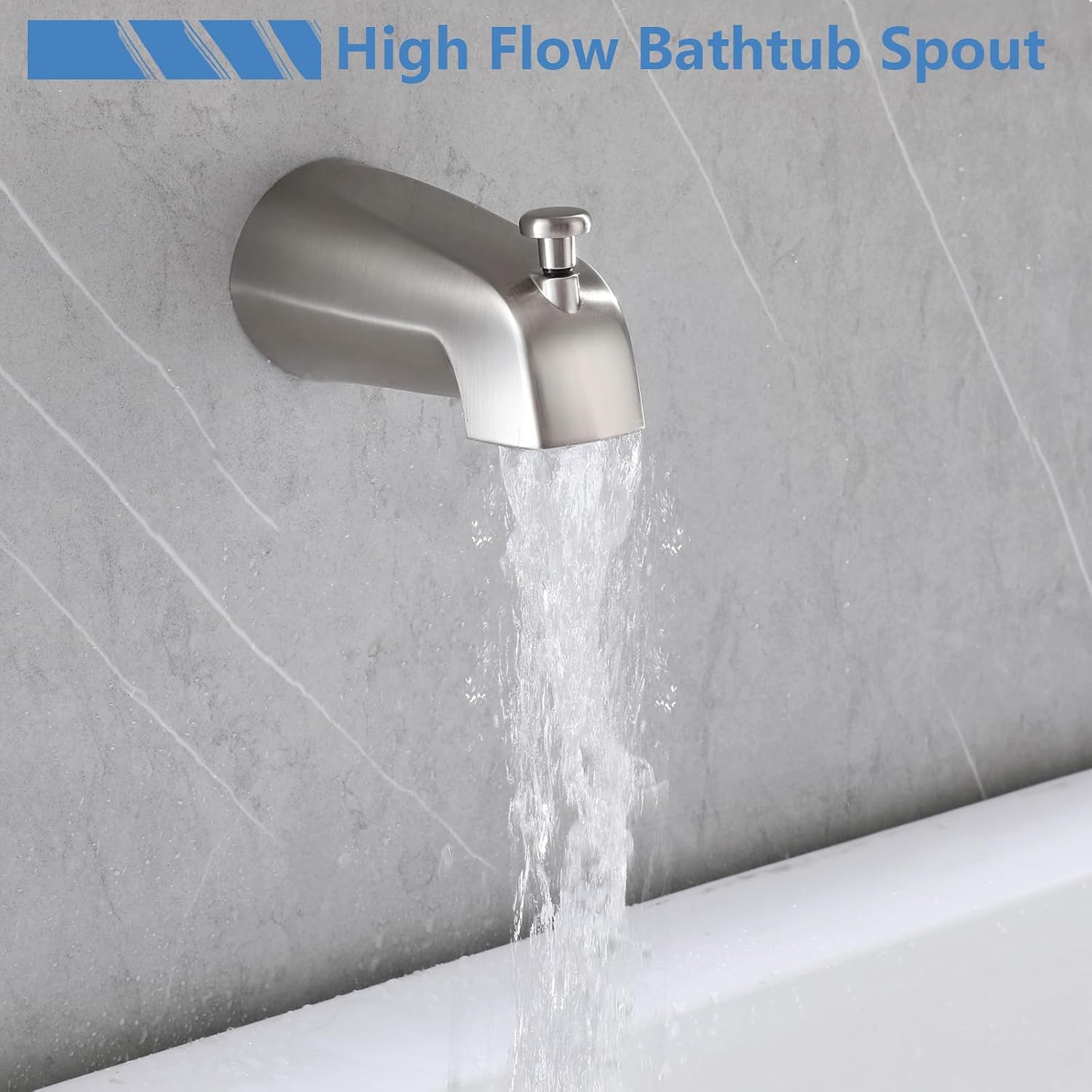 2 Handles Shower Faucet Set with Tub Spout Bathtub Shower Faucet Combo Set Shower System Complete Tub and Shower Trim Kit Wall Mounted Shower Fixtures Brushed Nickel