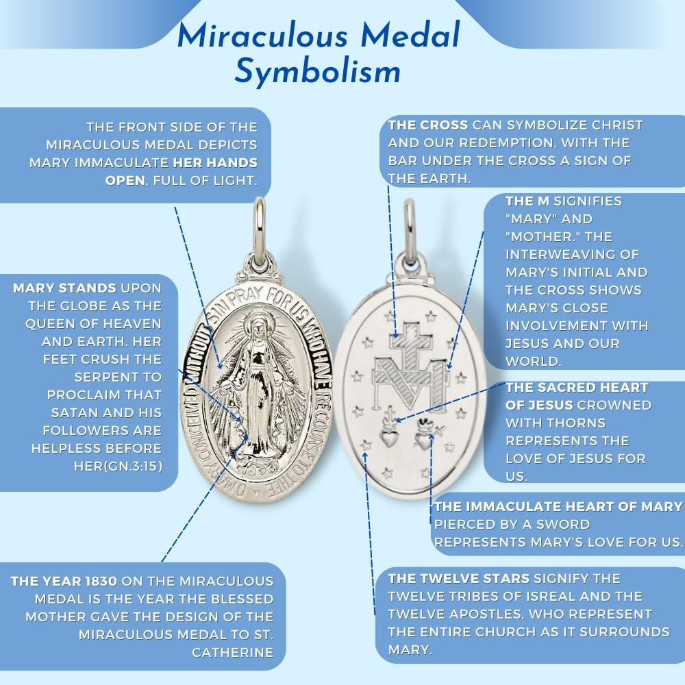Extel Sterling Silver Miraculous Medal Ring, Size 9