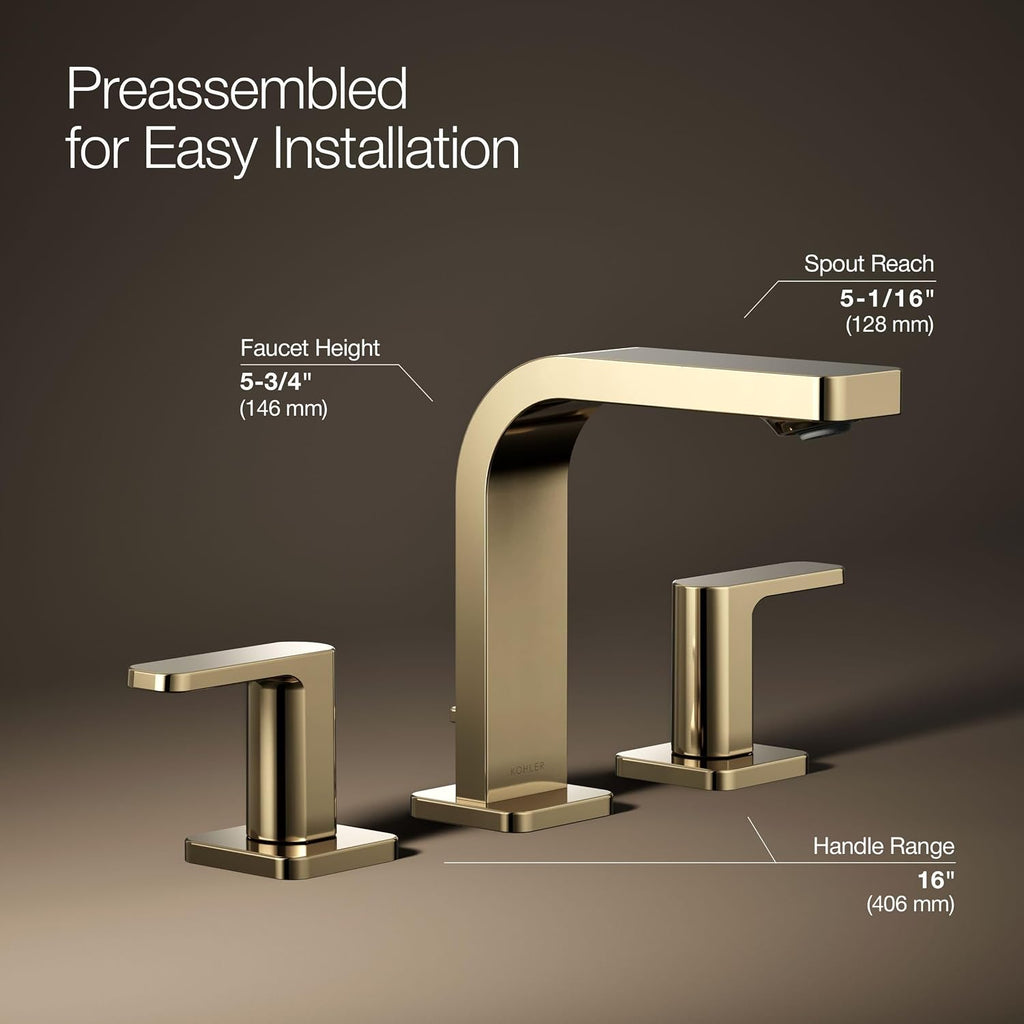 KOHLER K-23484-4N-AF PARALLEL® WS LAV FCT, LEVER 0.5 GPM, Vibrant French Gold