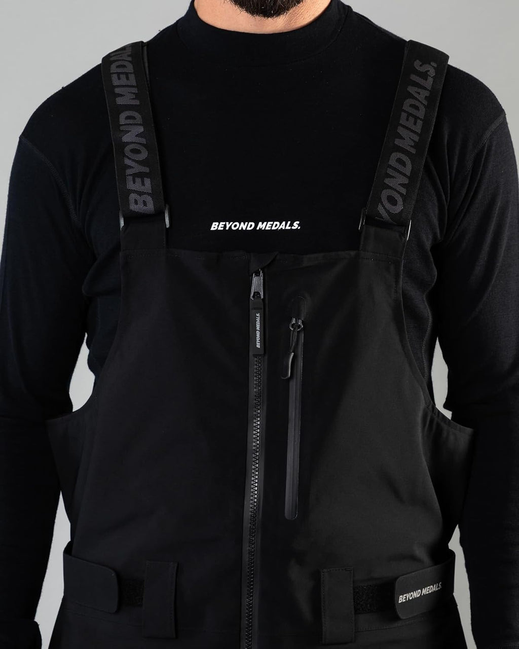 Beyond Medals Tech Snow Sport Bib 3L - Grey Snow | Medium