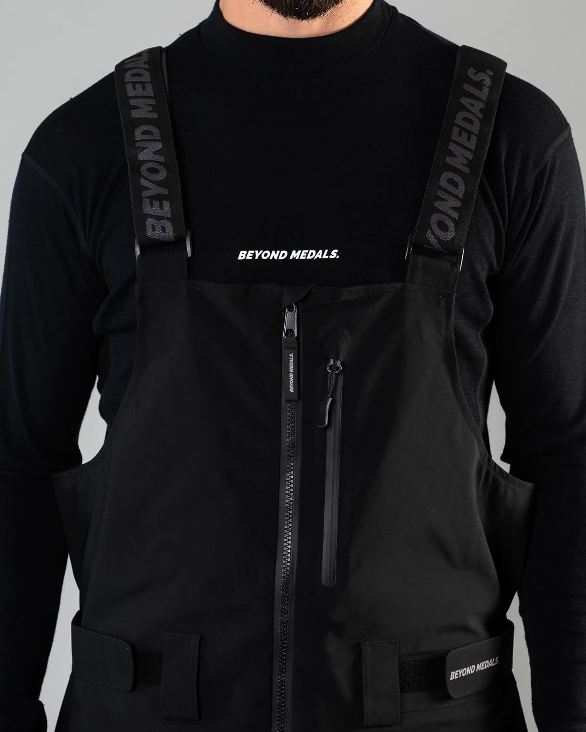 Beyond Medals Tech Snow Sport Bib 3L - Grey Snow | Medium