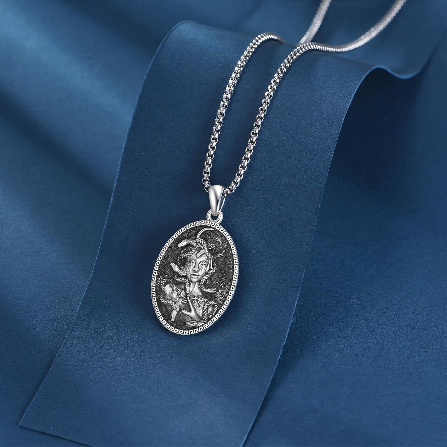 Sterling Silver St Michael/St Christopher/St Barbara/St Jude/St Dymphna/Virgin Mary Necklace Patron Saint Pendant Amulet Medal Religion Jewelry Gifts for Men Women