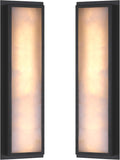 2 Pack 20 Inch Natural Alabaster Bathroom 20W-3000K LED Home Wall Sconce Modern Concise Style Wall Light Fixture,Black Finish for Bedroom Hallway Bedside Living Room