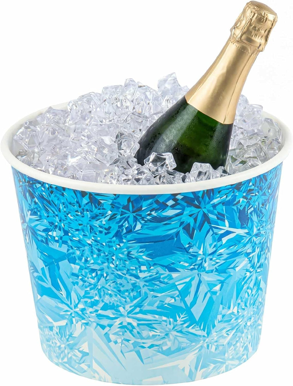 Restaurantware Paper Ice Buckets 100 Count 5 lb Leak-Resistant Disposable Ice Holders for Hotels Insulated Wide Mouth Round Containers for Events and Catering Blue