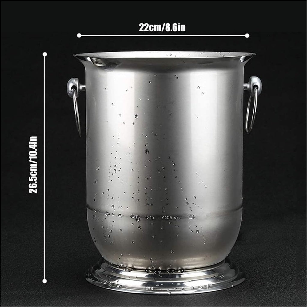 Ice Buckets for Parties, Stainless Steel Wine/Champagne Cooler Bucket Camping Beverage Carry Handle