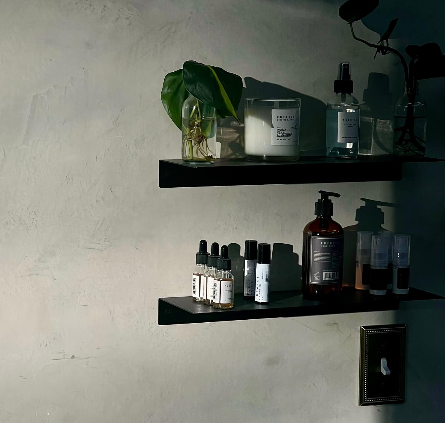 Made in the USA - 36 Inch Linear Floating Shelf - Forged Raw Steel - Industrial Heavy Duty Metal Wall Mounted Modern Rustic Shelf (36-inch x 12-inch Black)
