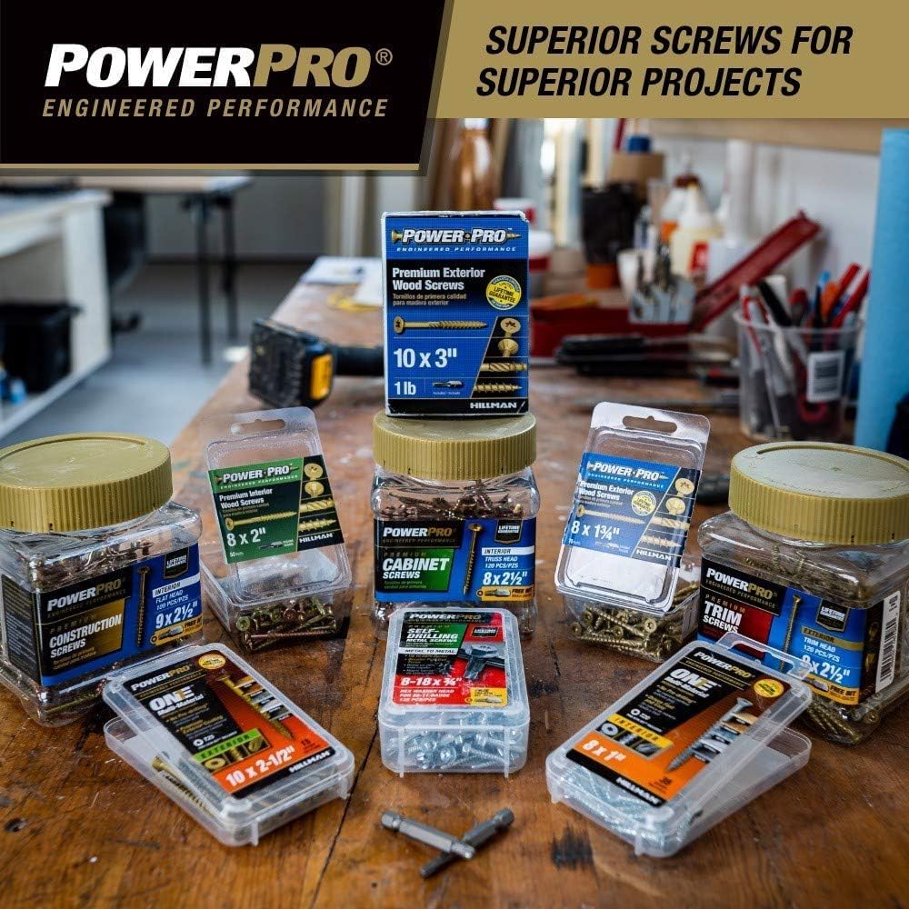 Power Pro Premium Exterior Wood Screws, #9 x 3 Inch All-Purpose Deck Screws for Outdoor Projects, T-25 Star Bit Included, Bronze, 2000 Pieces | 967778V4