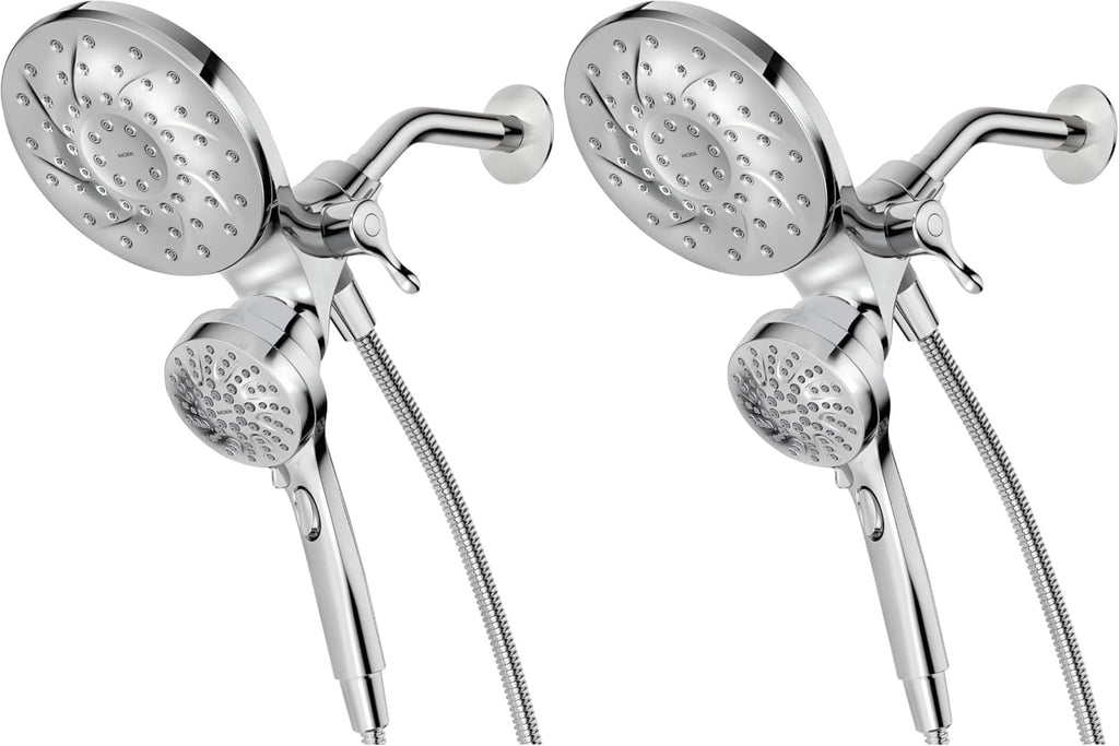 Moen Engage Chrome Magnetix 2-in-1 Combo Rain Showerhead with Detachable Handheld Shower Spray, Featuring Magnetic Docking System, 26009 (Pack of 2)