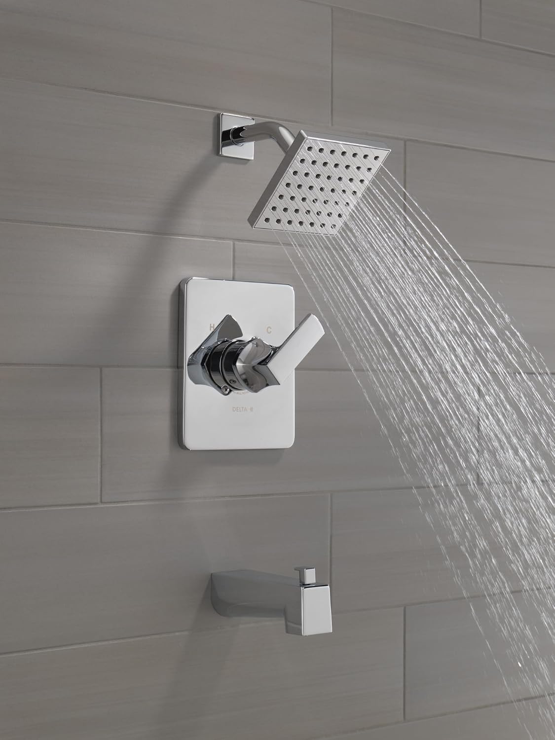 Delta Faucet Velum 14 Series Single-Function Chrome Tub and Shower Faucet Set, Valve Trim Kit, Shower Handle, Delta Shower Trim Kit, Shower Set, Chrome T14437 (Valve Not Included)