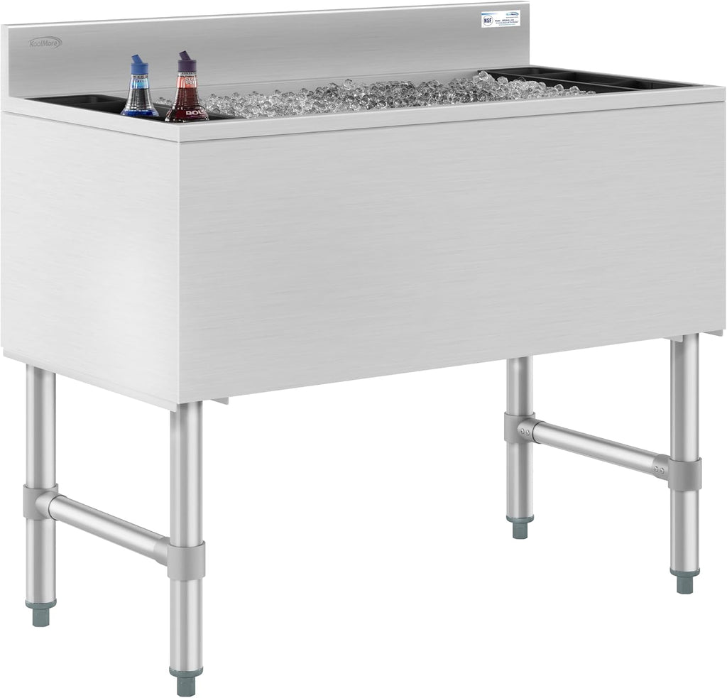 KoolMore 36 Inch Commercial Stainless Steel Underbar Ice Bin with Siding Lid, NSF Certified (KM-UIB-1836)