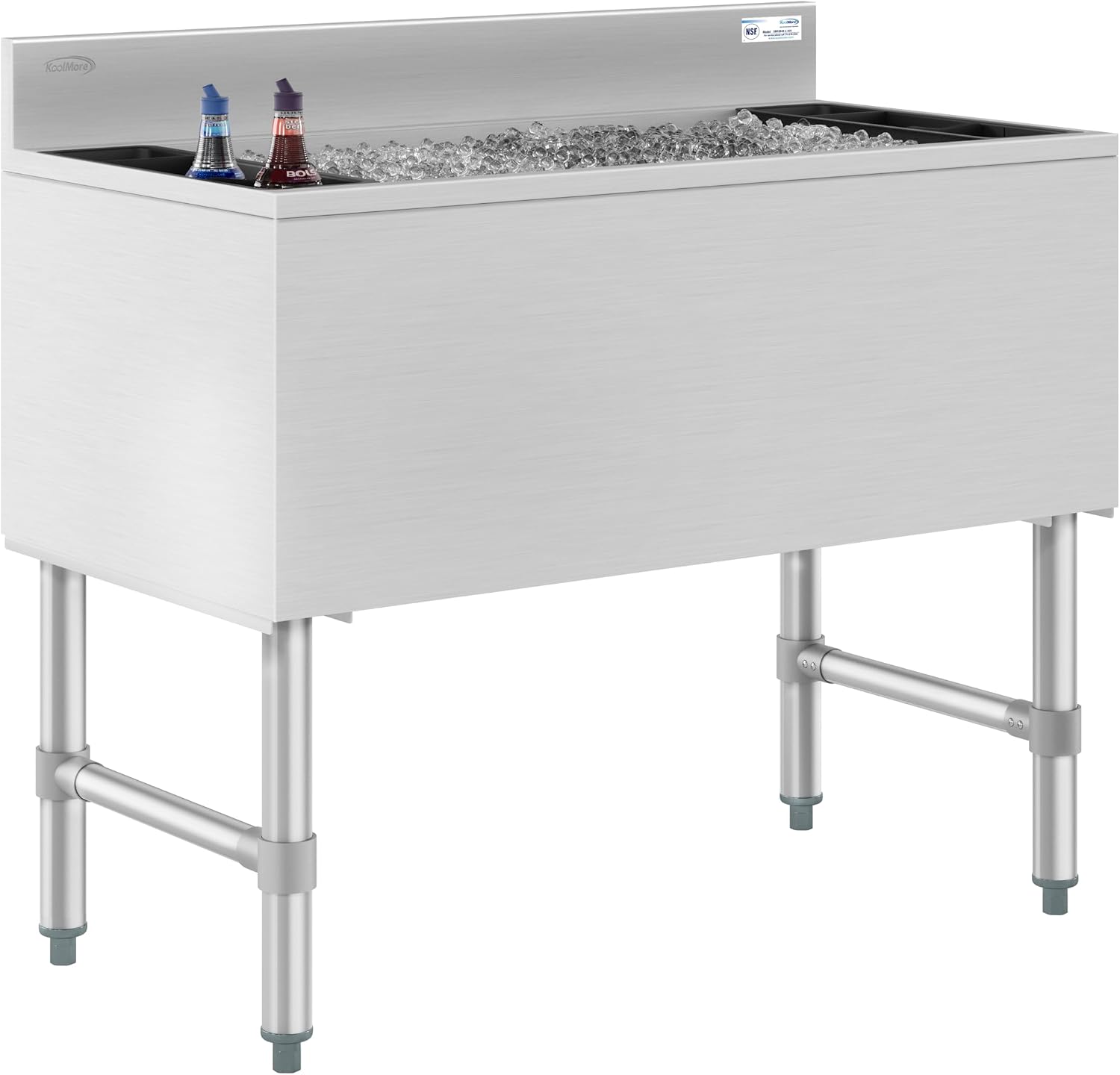KoolMore 36 Inch Commercial Stainless Steel Underbar Ice Bin with Siding Lid, NSF Certified (KM-UIB-1836)