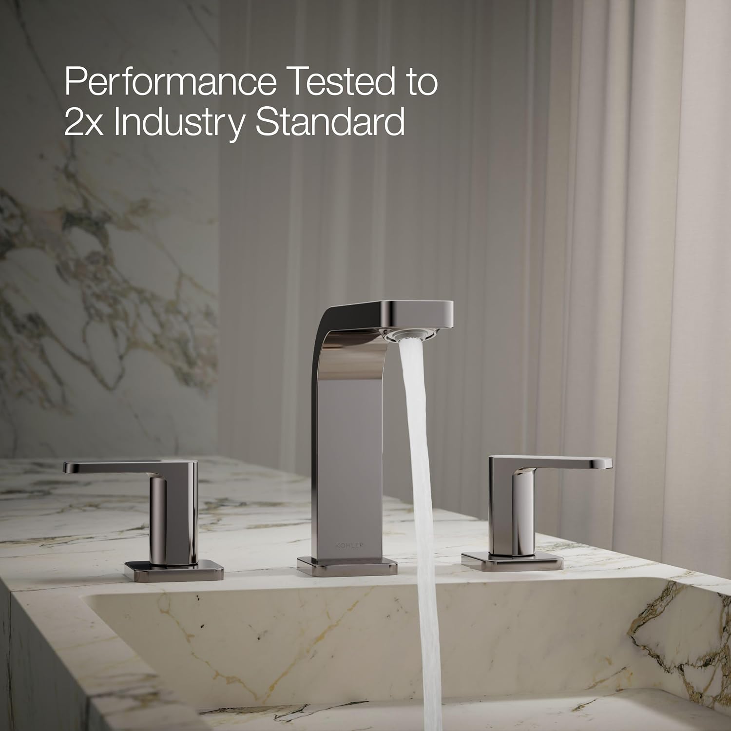 Kohler 23484-4-TT Parallel® Widespread Bathroom Sink Faucet, 1.2 gpm, Vibrant Titanium