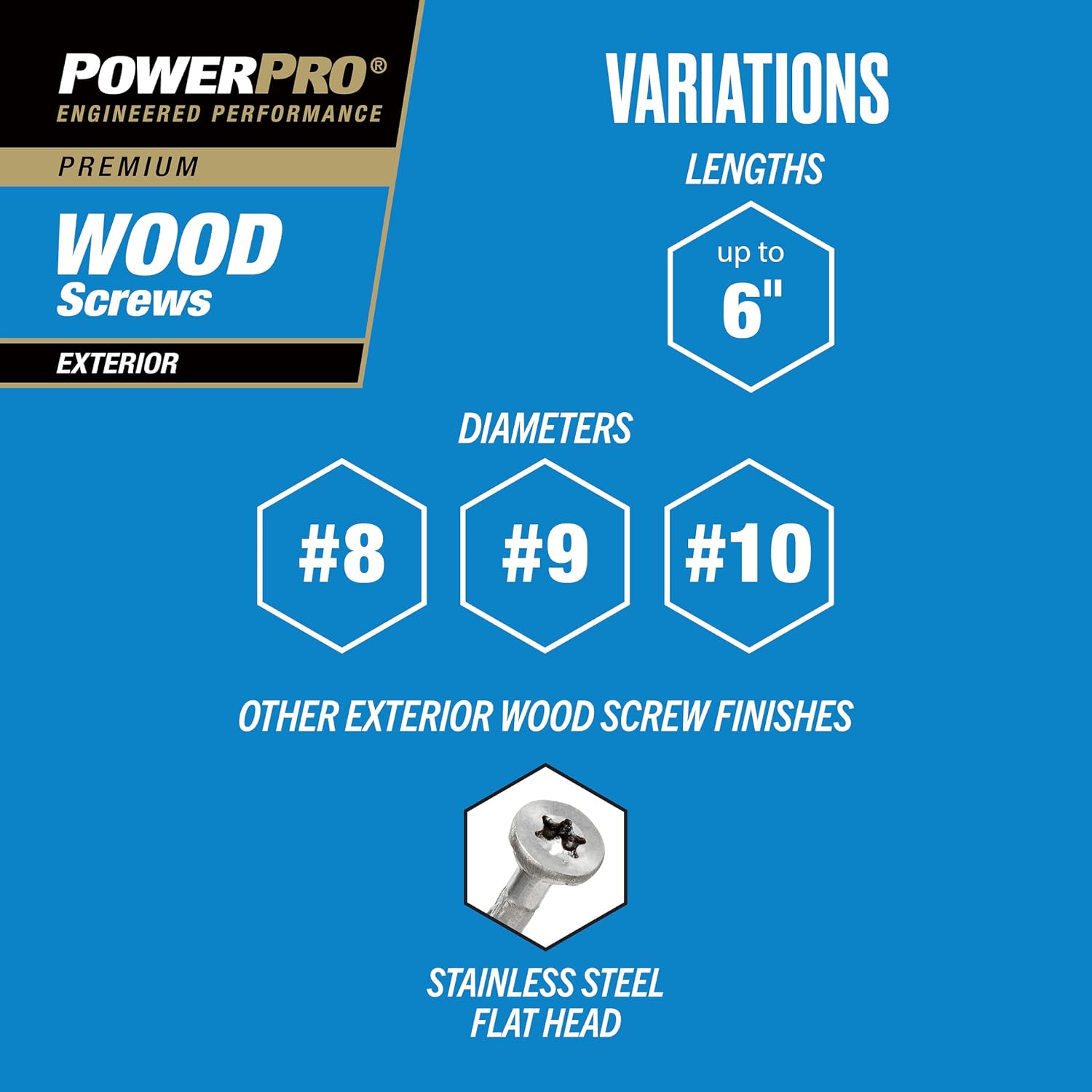 Power Pro Premium Exterior Wood Screws, #9 x 3 Inch All-Purpose Deck Screws for Outdoor Projects, T-25 Star Bit Included, Bronze, 2000 Pieces | 967778V4