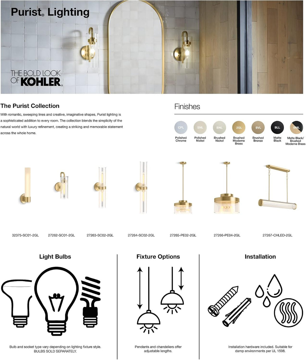 KOHLER PURIST® 1 LIGHT SCONCE