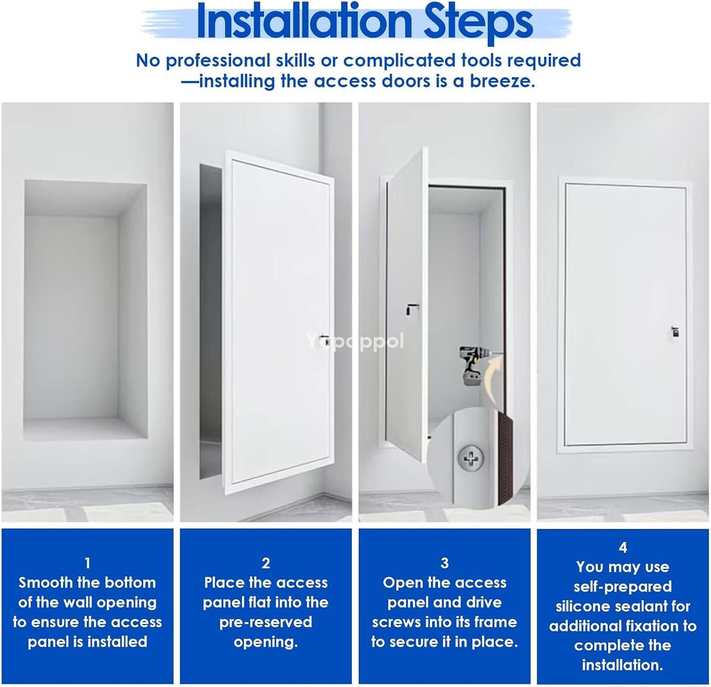Access Panel with Latch - White Aluminum Door for Drywall, HVAC, Plumbing & Electrical Service - Heavy Duty Wall/Ceiling Cover Plate(36x44in/91x112cm)