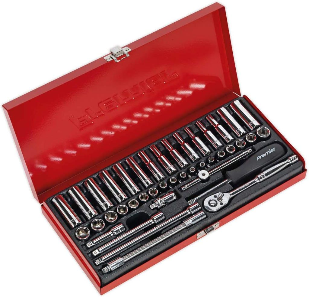 Sealey AK690 6 Point Walldrive-Duometric Socket Set, 1/4' Square Drive, 41 Pieces