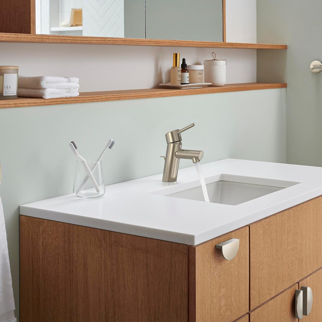 GROHE 34270ENA Concetto, Single Hole Single-Handle S-Size Bathroom Faucet 1.2 GPM, Brushed Nickel