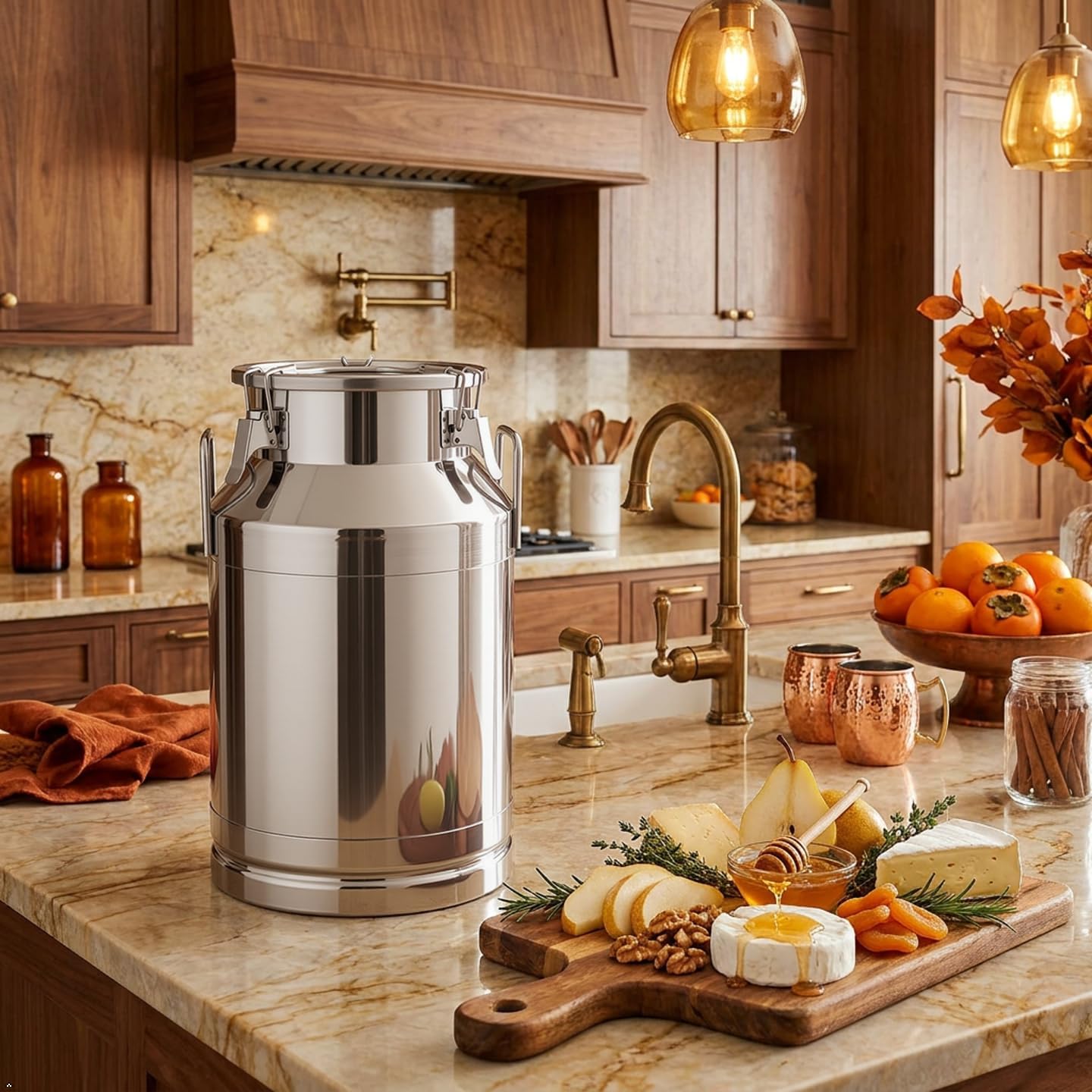 10.5 Gallon Stainless Steel Milk Can 40L Milk Jug | Food-grade Stainless Steel Container, Milk Bucket, Water Jug, Silicone Sealed Lid, Heavy Duty