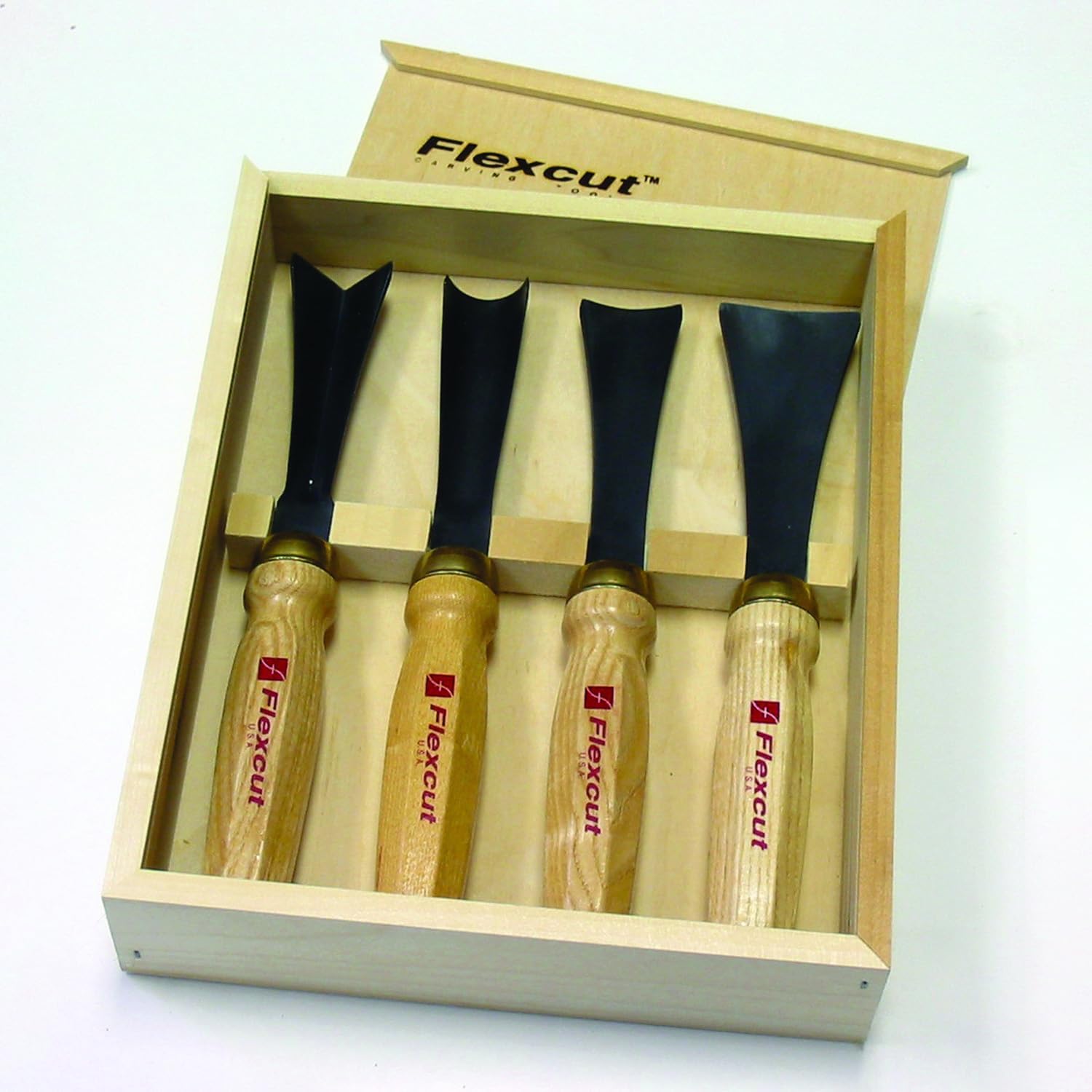 Flexcut Wood Carving Tools |4-Piece Sculptor's Set | Mallet Wood Carving Kit with Chisels and Gouges for Beginners and Professionals | MC175 | Made in the U.S.A.