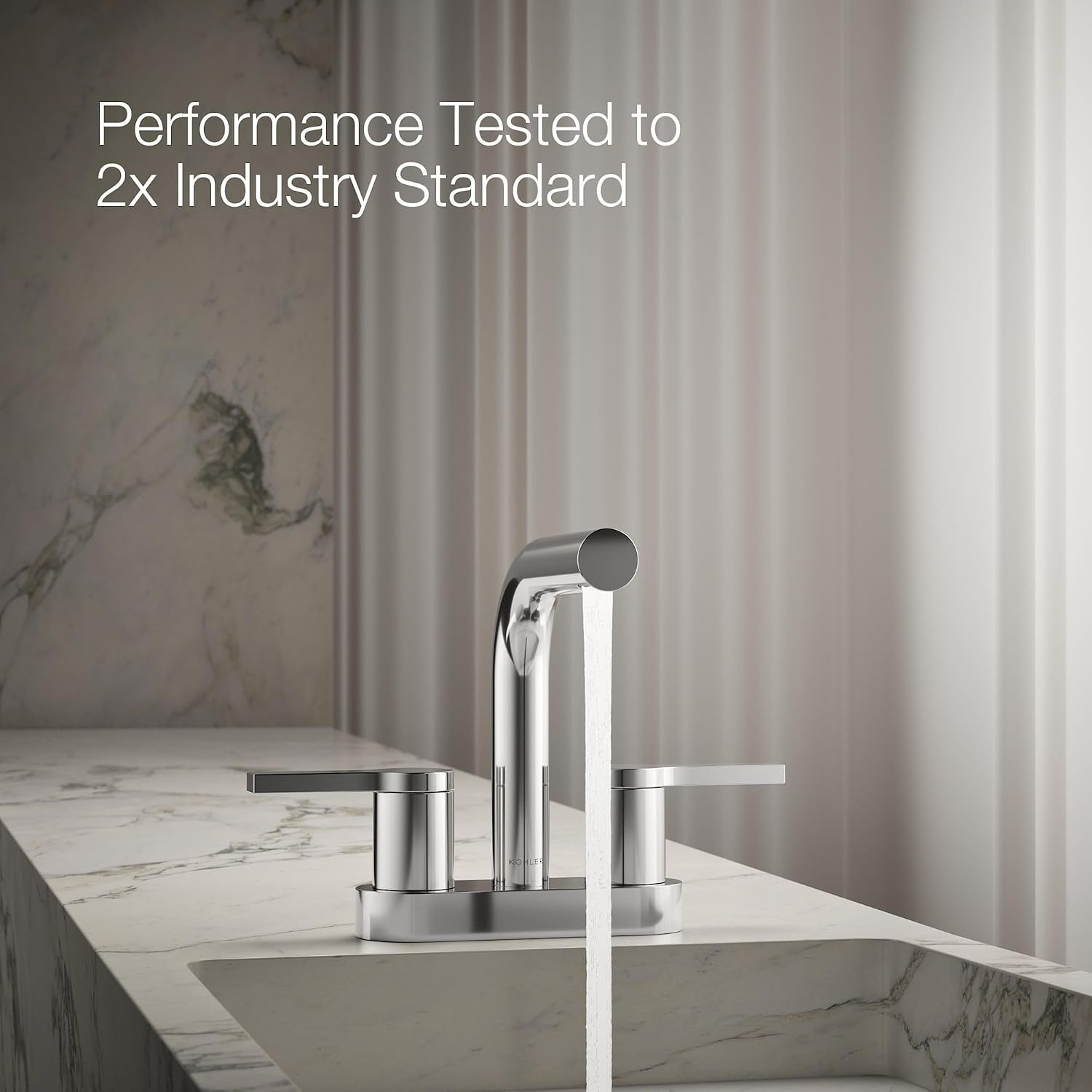 KOHLER K-33591-4-2MB Elate® Centerset Bathroom Sink Faucet, Bathroom Faucets, 1.2 GPM, Vibrant Brushed Moderne Brass