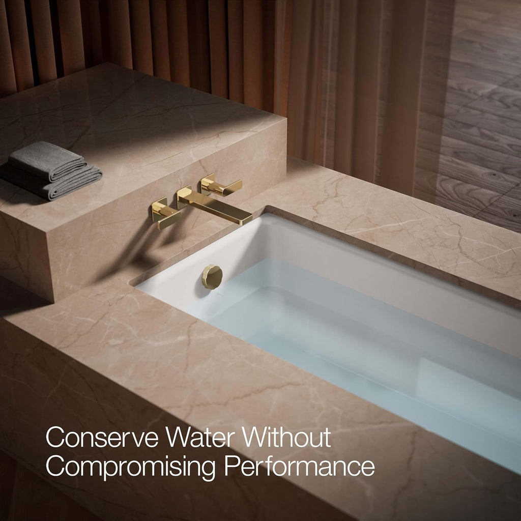Kohler T23491-4-AF Parallel Two-handle Wall Mount Bath Faucet Trim with Lever handles, Vibrant French Gold