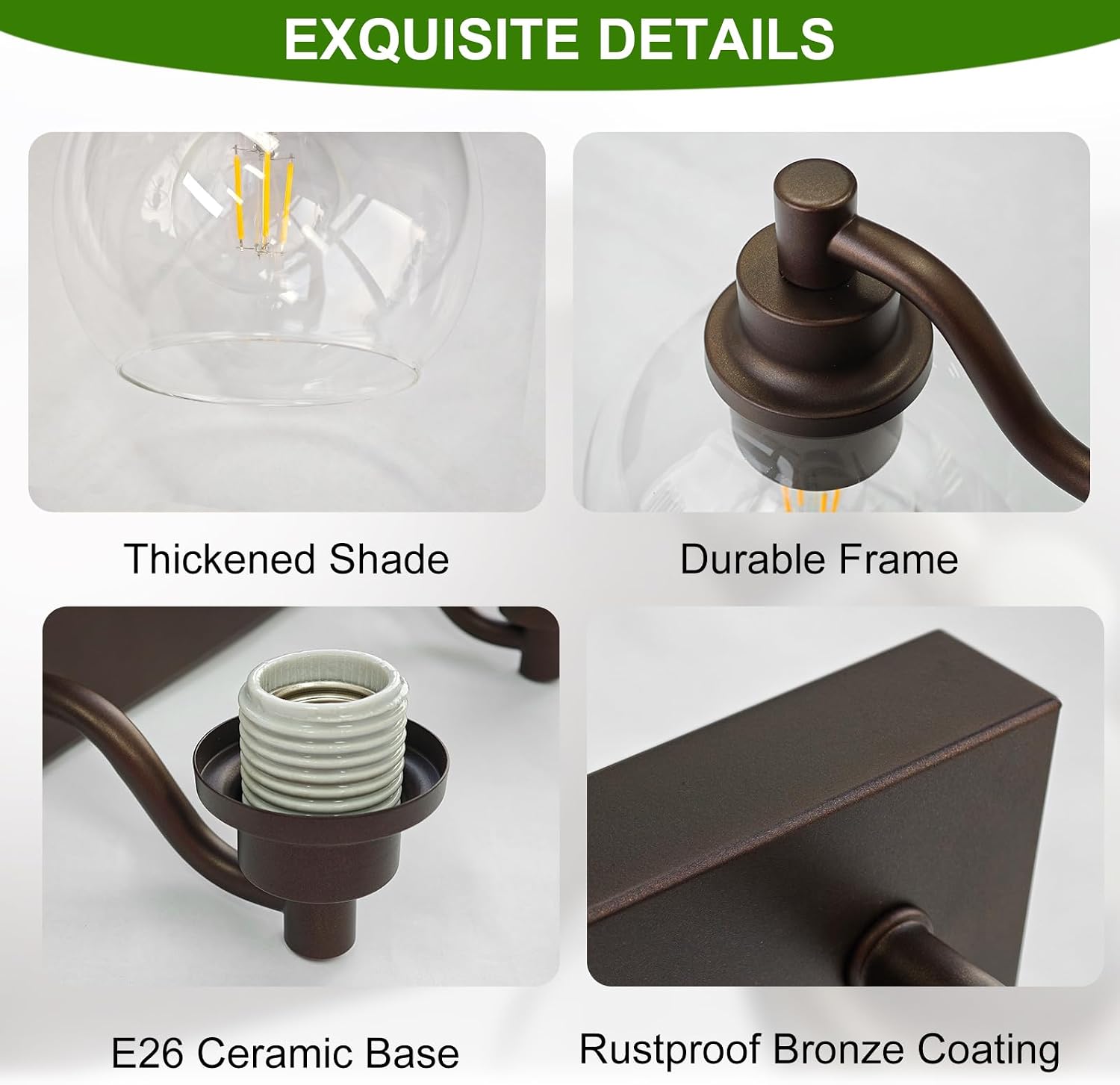 IZORRO Bathroom Light Fixtures, 5-Light Oil Rubbed Bronze Vanity Light, Modern Wall Sconces with Globe Clear Glass Shade, Vanity Lighting Fixtures Over Mirror,E26 Bulb Socket
